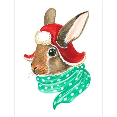 Holiday - Cozy Rabbit Canvas Wall Art