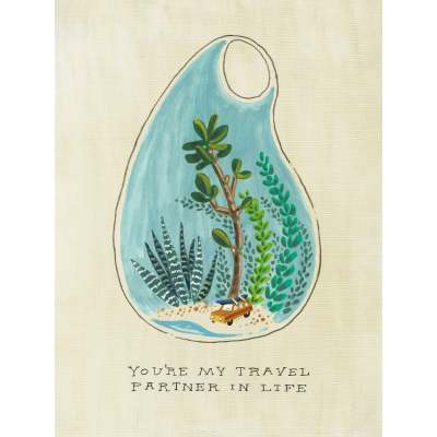 Terrarium Blue Canvas Wall Art