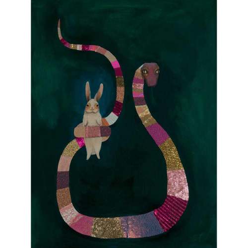 Pink Snake Canvas Wall Art