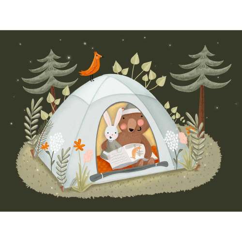 Wilderness Tent - Night Canvas Wall Art