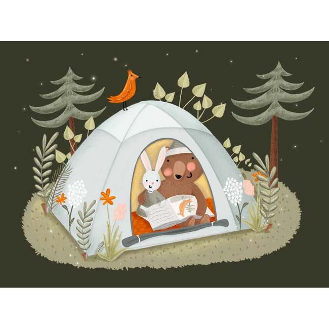 Wilderness Tent - Night Canvas Wall Art