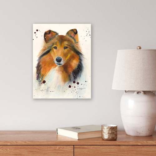 Portrait Of A Collie Canvas Wall Art