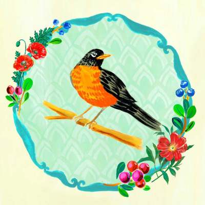 Portraits Of The Woodland - Robin Canvas Wall Art