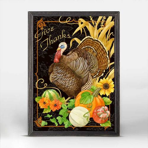 Fall - Give Thanks Mini Framed Canvas