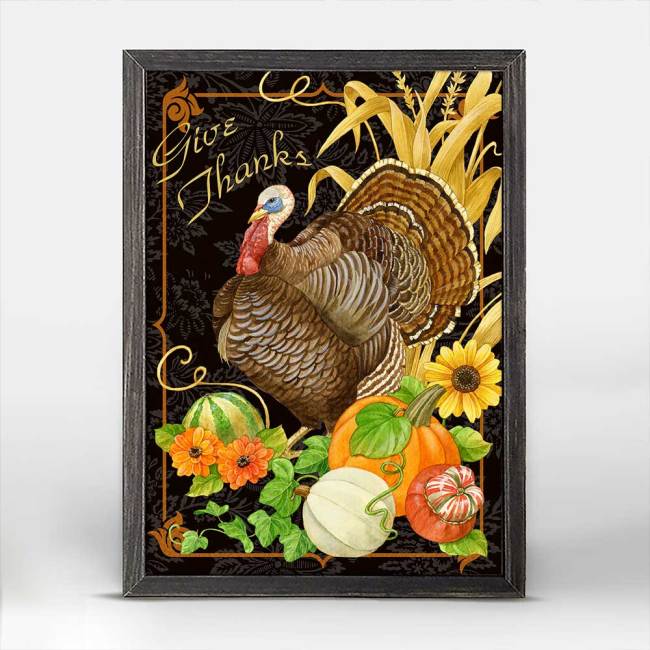 Fall - Give Thanks Mini Framed Canvas