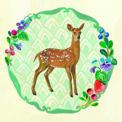 Portraits Of The Woodland - Deer Canvas Wall Art