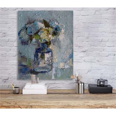 Blue Hydrangeas Canvas Wall Art