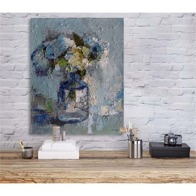 Blue Hydrangeas Canvas Wall Art