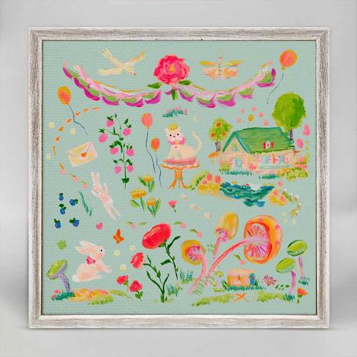 A Town Called Peony Mini Framed Canvas
