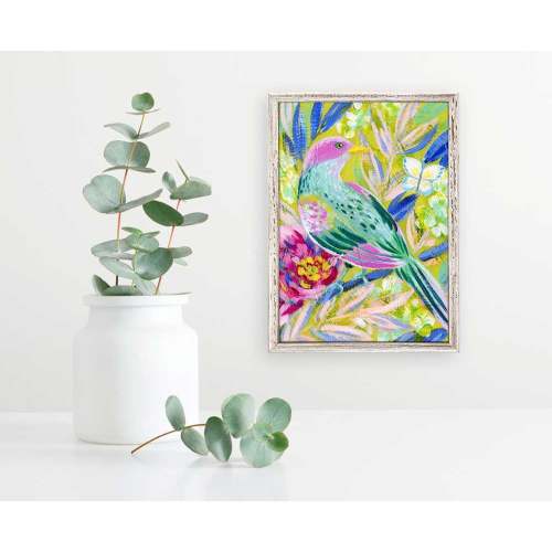 Birdsong In Chartreuse 1 Mini Framed Canvas