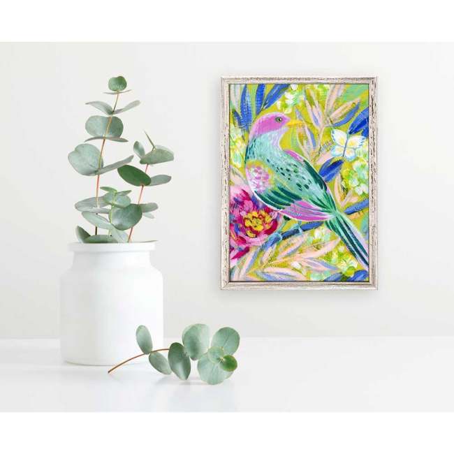 Birdsong In Chartreuse 1 Mini Framed Canvas