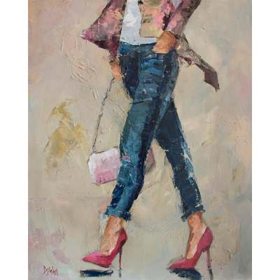 Figurative - Taking A Stroll Canvas Wall Art