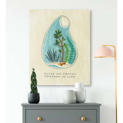 Terrarium Blue Canvas Wall Art