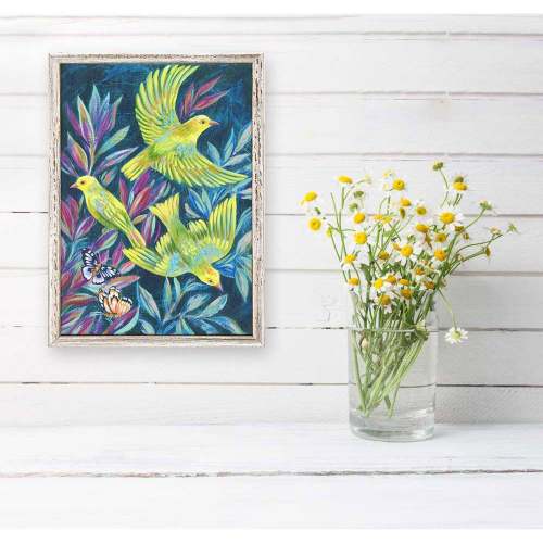 Among The Leaves Mini Framed Canvas