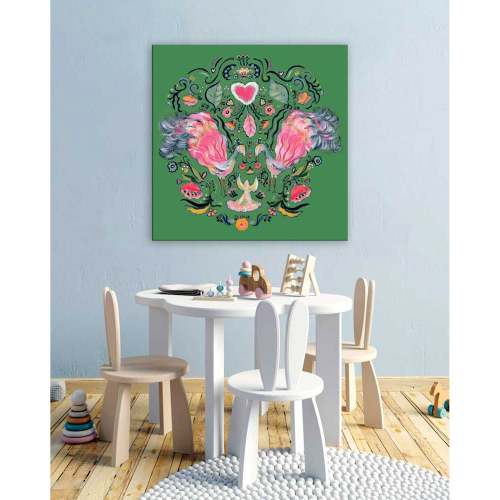 Peacock Wedding Canvas Wall Art