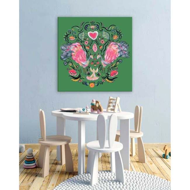 Peacock Wedding Canvas Wall Art