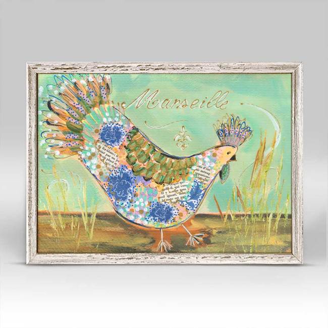 Parisian Poultry - Dominique Mini Framed Canvas