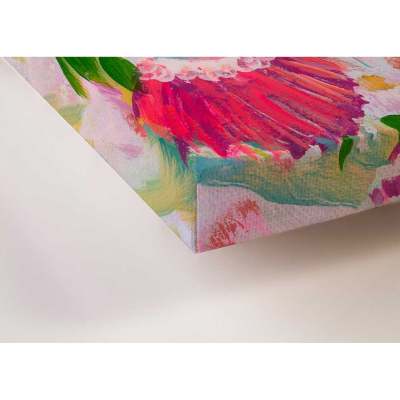 Pink & Yellow Blossoms Canvas Wall Art