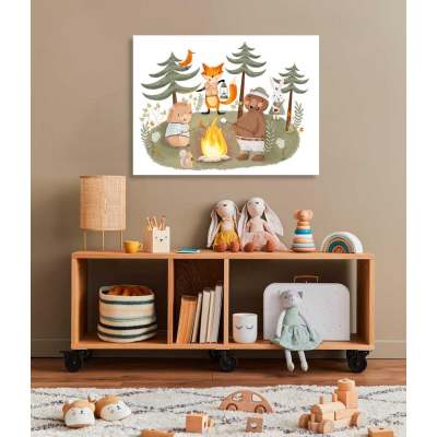 Wilderness Campfire - Day Canvas Wall Art