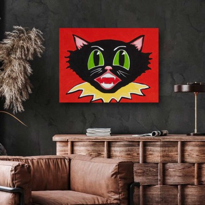 Halloween - Trick Or Treat Cat Canvas Wall Art