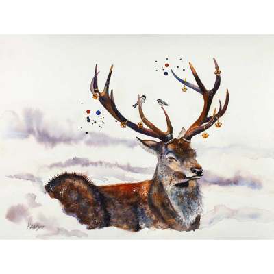 Holiday - Buck and Bells Canvas Wall Art