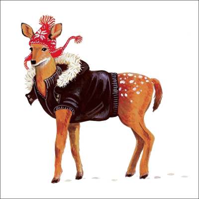Holiday - Winter Deer Canvas Wall Art