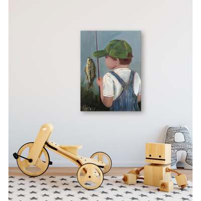 Lil' Fisher Boy Canvas Wall Art