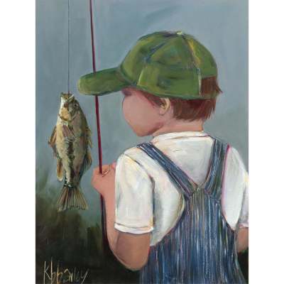Lil' Fisher Boy Canvas Wall Art