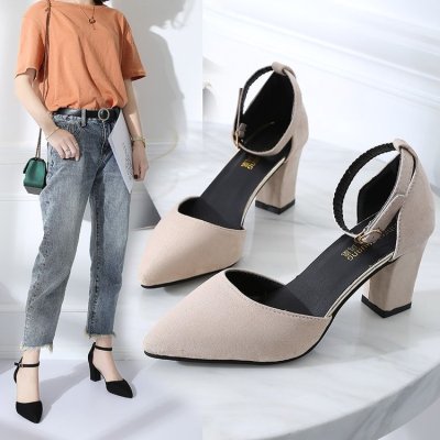 chunky half pack medium heel sandals