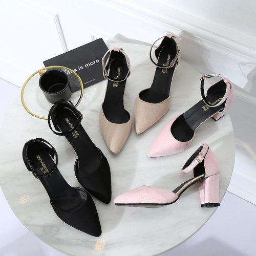 chunky half pack medium heel sandals