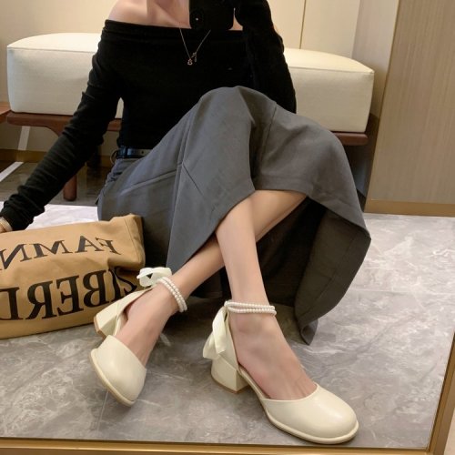 women's thick heel platform baotou
