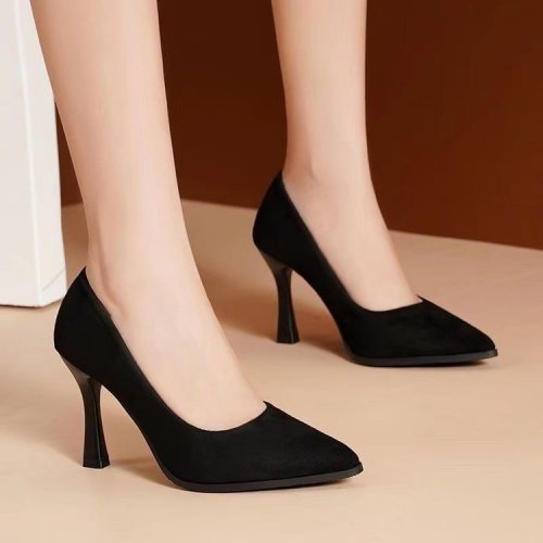 Black all-match commuter high heels