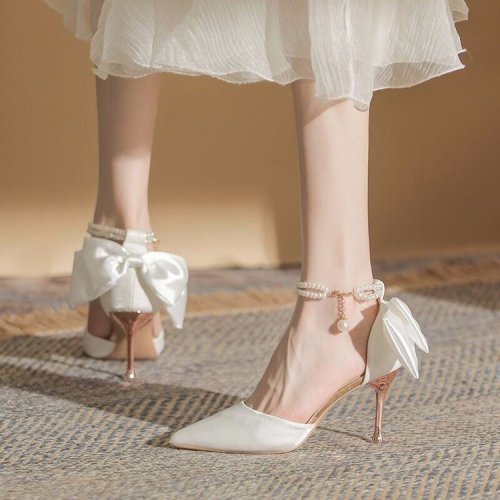 Fairy bow high-heeled sandals