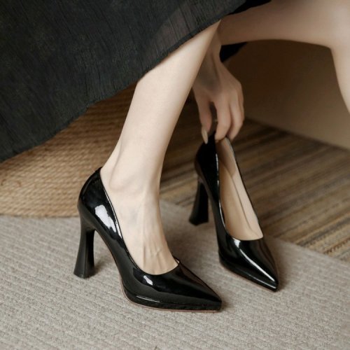 chunky shiny high heels