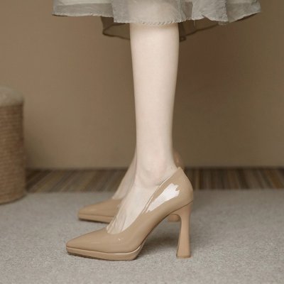 chunky shiny high heels