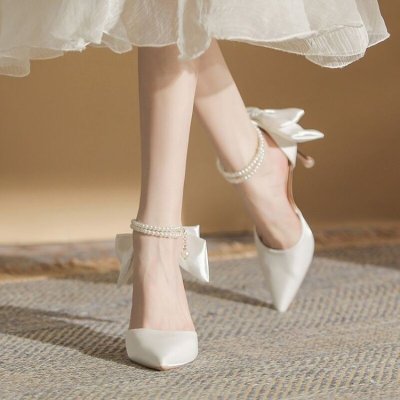Fairy bow high-heeled sandals