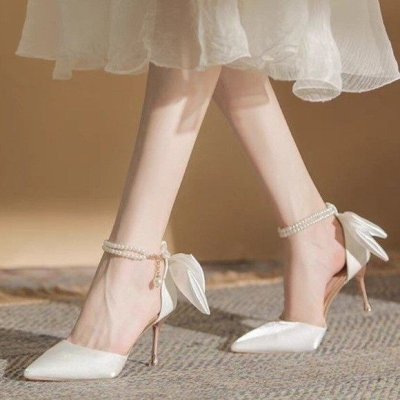 Fairy bow high-heeled sandals