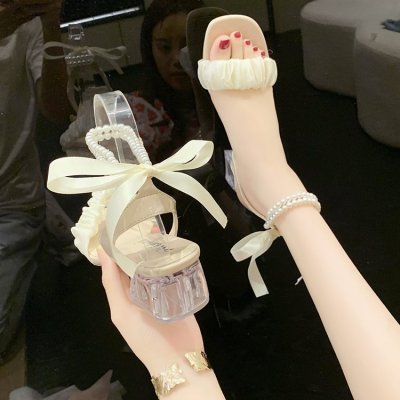square buckle stiletto high heels