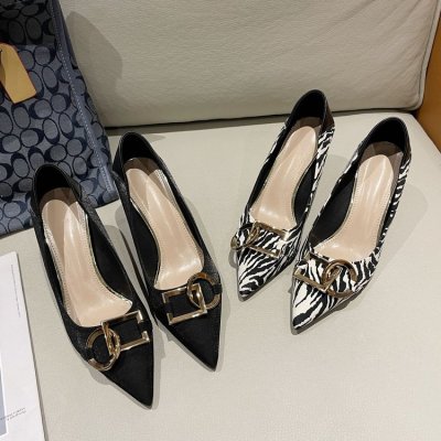 All-match square buckle elegant high heels