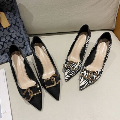 All-match square buckle elegant high heels