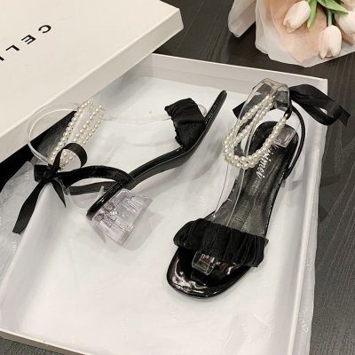 square buckle stiletto high heels