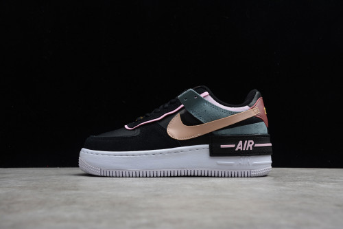 Nike Air Force 1 Shadow Black Light Arctic Pink Claystone Red (W) CU5315-001