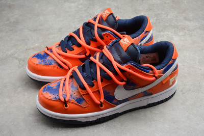OFF-WHITE X FUTURA X NIKE SB DUNK LOW FLURO ORANGE/BLUE DD0856-801