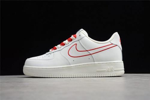 Nike Air Force 1 07 Low White University Red Shoes CL6326-108