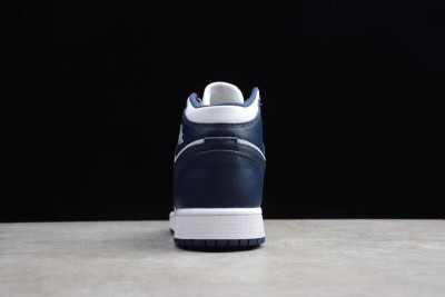 Jordan 1 Mid White Metallic Gold Obsidian 554724-174