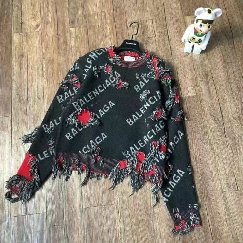 Balenciaga Destroyed Small Crewneck Grey  SS21