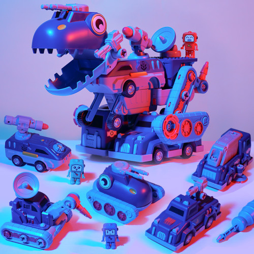 Children's handmade DIY disassembly dinosaur engineering car deformation set puzzle screw toy 3-6 birthday gift