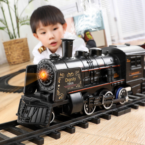Simulation electric track classical model toy high-speed rail small train retro steam train toy