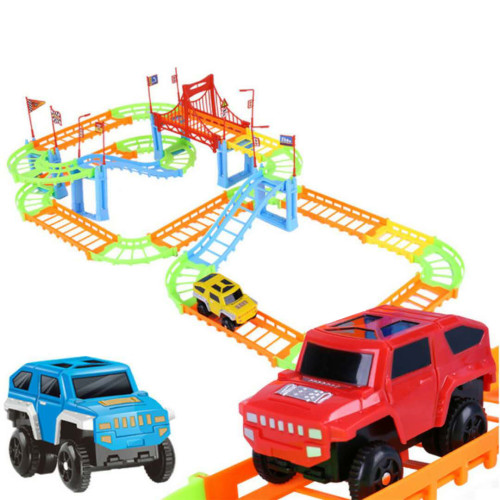Variety track car drag horse assembled electric high-speed track educational toys children's diy toys