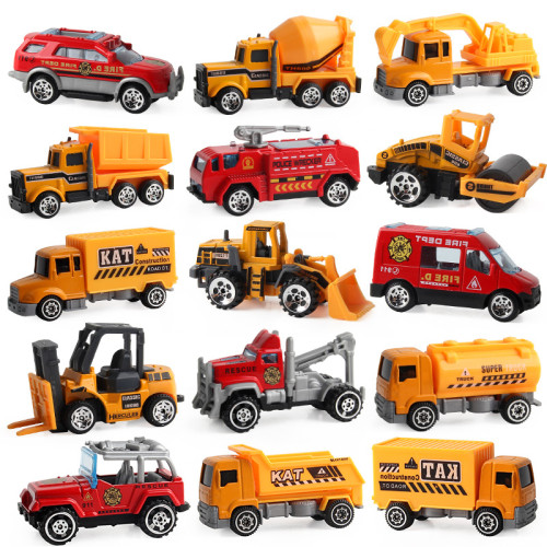 A variety of alloy engineering vehicle excavator sliding alloy vehicle model children's mini set alloy engineering vehicle